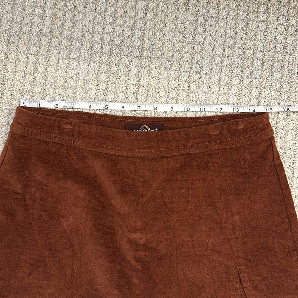Vintage Jordache Brown Faux Suede Skirt with built in shorts - Picture 4 of 7